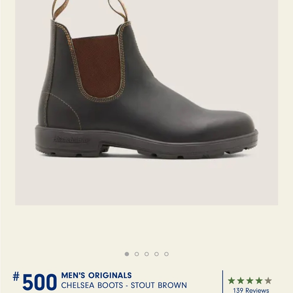 Blundstone #500 Mens Size 6.5, Stout Brown